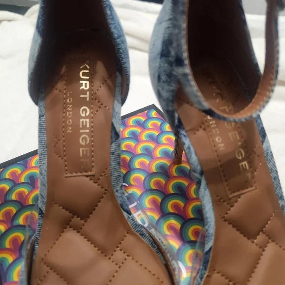 From Kurt Geiger London, the Belgravia Vinyl High - Denim Color - Picture 7 of 10